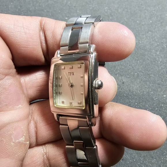 TFX By Bulova Ladies Quartz Watch Silver Tone Rectangle Date Just Dial Working s - Picture 6 of 10